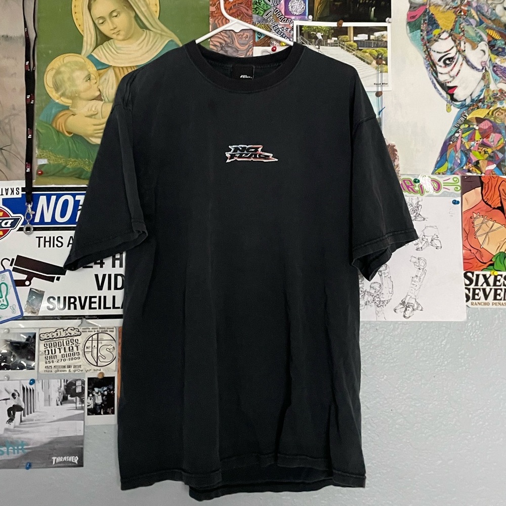 Vintage 90s No Fear Tee - Men’s XL Navy Blue & American Flag Graphic